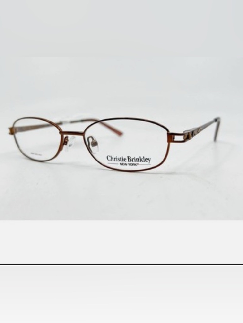 Christie Brinkley Brown Oval Metal Eyeglasses size 49-16-135